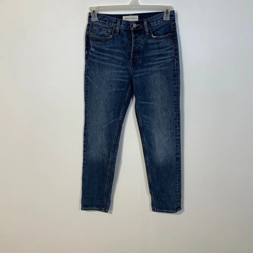Denim Forum The Ex Boyfriend Jeans Women’s Size 24 Blue Button Fly Aritzia